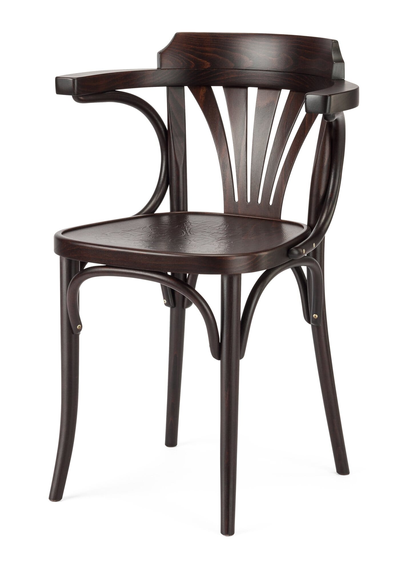 TON Bentwood chair ① Bentwood No. 10 Side Chair In Walnut Finish, Upholstered Seat and